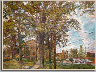 MAYVILLE COURTHOUSE 2006 oil/canvas 35" x 47"